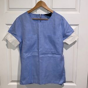 J.Crew perforated leather sleeve tunic